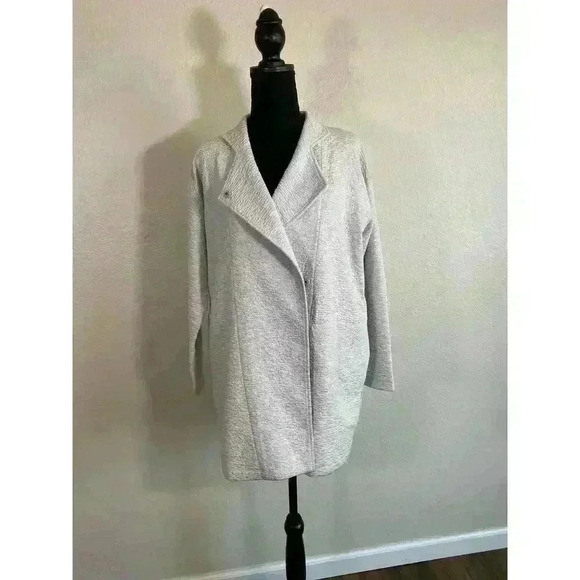 Eileen Fisher tencel textured knit Jacquard Kimono off white Women size XS - Picture 1 of 16